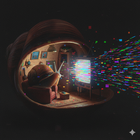 This is a Snail watchin TV